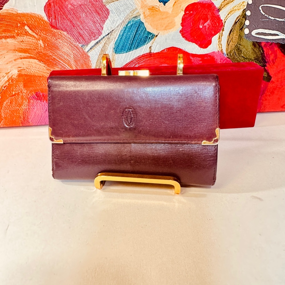 Cartier Must de Cartier trifold long wallet Leather Burgundy Leather - Picture 5 of 13